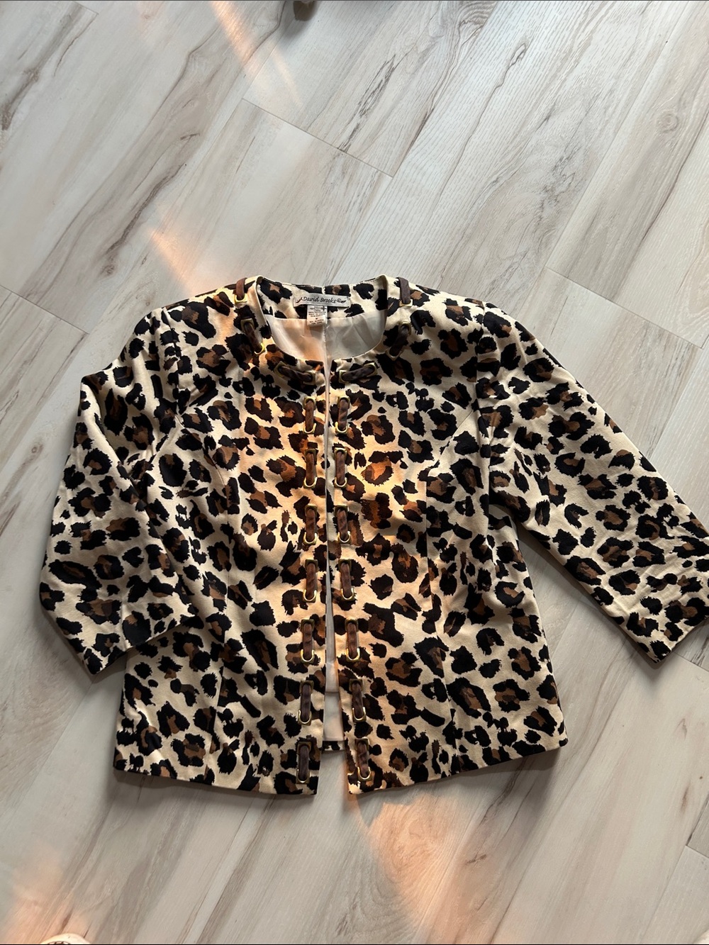 david brooks Leopard Print Girl's Jacket - Cream, Brown & Black